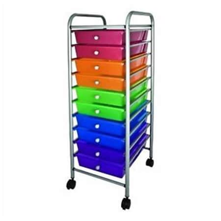 Advantus.- Office Advantus Corp.- Office 10 Drawer Rolling Organizer - Multi-Colored, 37.6 x 13 x 15.4 in. 34004